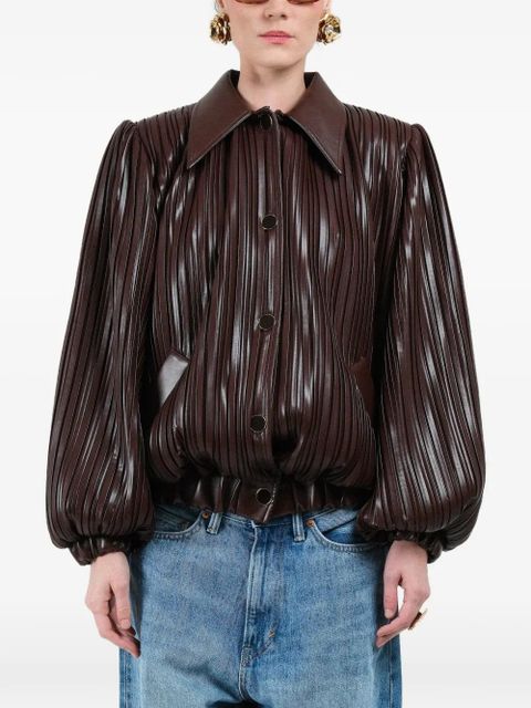 Rowen Rose pleated short bomber jacket - Brown - zdjęcie produktu nr 1