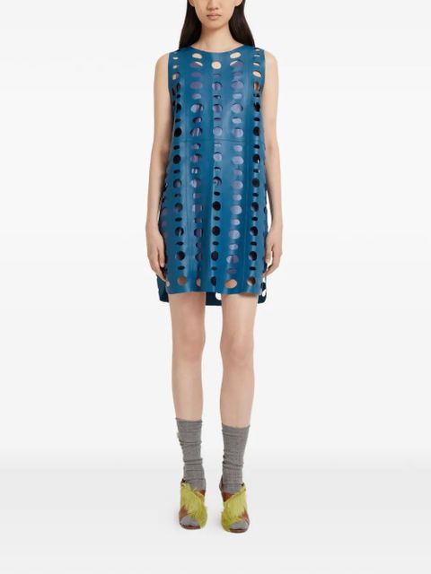 Marni circular cut-out sleeveless mini dress - Blue
