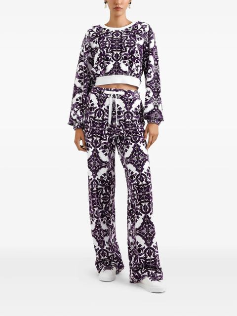 Dolce & Gabbana Majolica-jacquard trousers - Purple