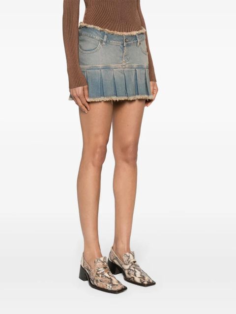 MISBHV pleated denim miniskirt - Blue