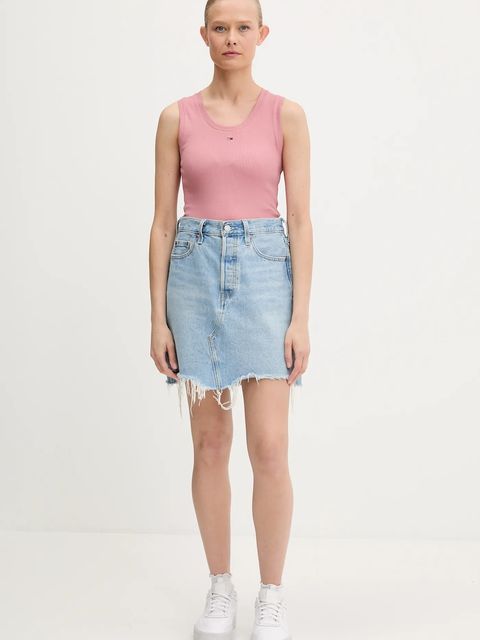 Tommy Jeans top kolor różowy DW0DW20673