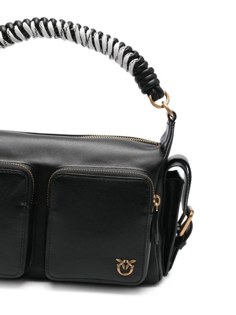 PINKO braided-handle pocket tote bag - Black