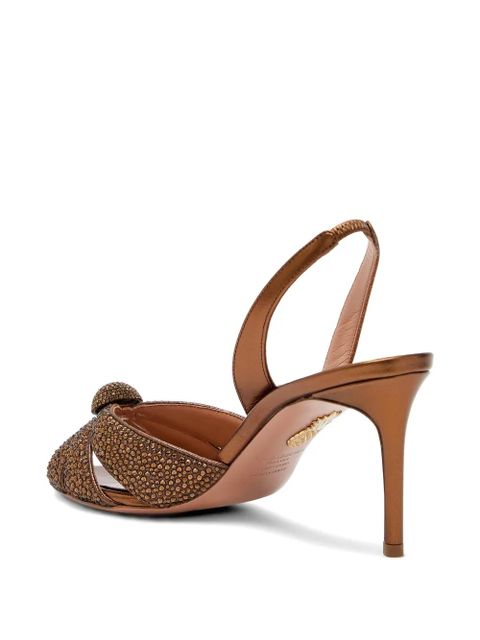 Aquazzura crystal-embellished sandals - Brown - zdjęcie produktu nr 2