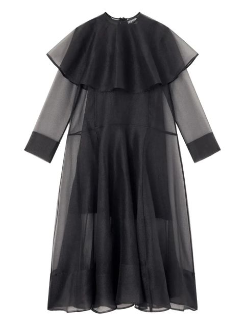 GANNI cape-sleeve organza maxi dress - Black - zdjęcie produktu nr 2