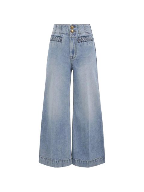ZIMMERMANN Lucky braided wide-leg jeans - Blue - zdjęcie produktu nr 1