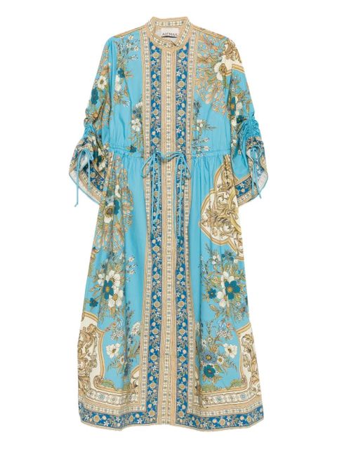 ALEMAIS Cassie Pool floral-print drawstring midi dress - Blue - zdjęcie produktu nr 1