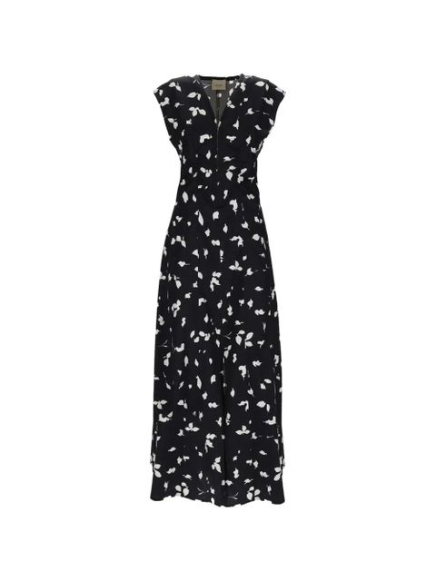 Alysi V-neck print midi dress - Black - zdjęcie produktu nr 1