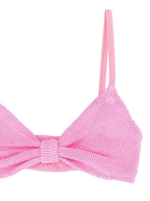 Hunza G Alicia crinkle bow-detail bikini set - Pink