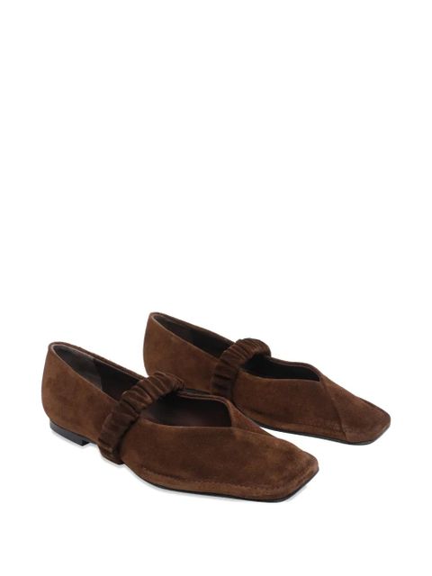 ALOHAS square-toe ruched ballet flats - Brown - zdjęcie produktu nr 2