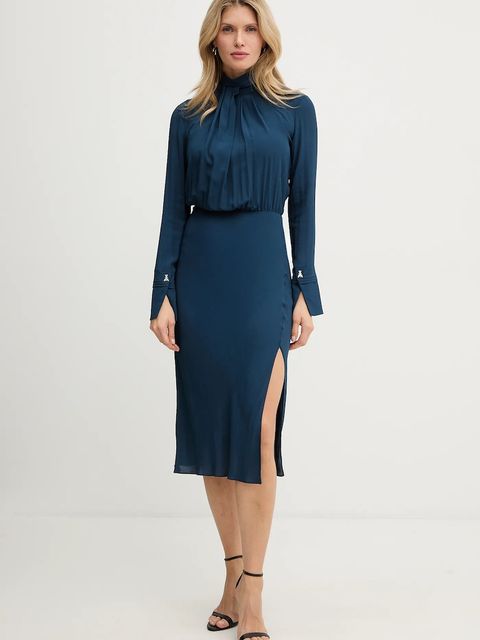 Patrizia Pepe sukienka wiskozowa kolor niebieski midi prosta 8A1623 A8I1 - zdjęcie produktu nr 1