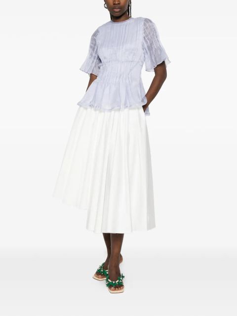 Self-Portrait pleated asymmetrical skirt - White - zdjęcie produktu nr 2