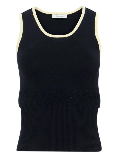 JW Anderson contrasting-trim tank top - Black - zdjęcie produktu nr 1