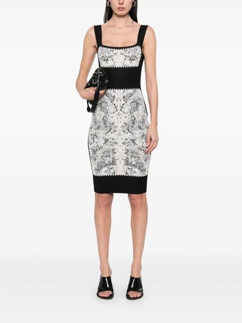 Alexander McQueen snake print knit dress - Black