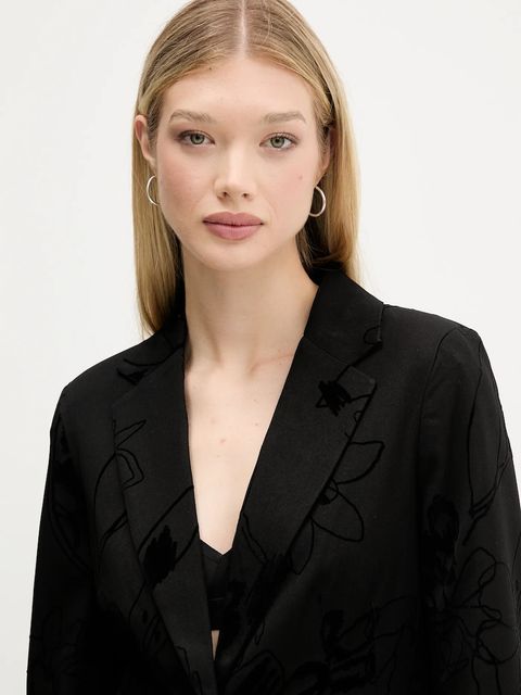 Desigual marynarka FLOCKARTY kolor czarny jednorzędowa wzorzysta 25WWEW19