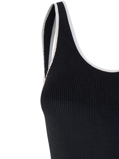 Hunza G Faye contrast-trim swimsuit - Black