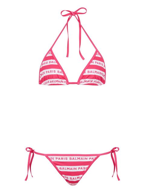 Balmain logo-print bikini set - Pink