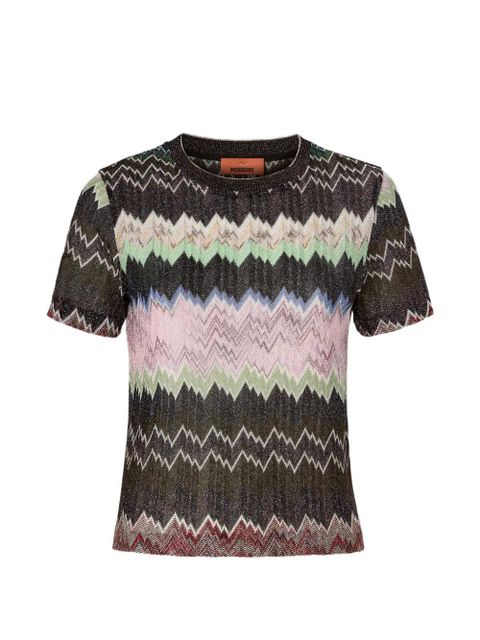 Missoni zigzag-pattern short-sleeve T-shirt - Brown - zdjęcie produktu nr 1