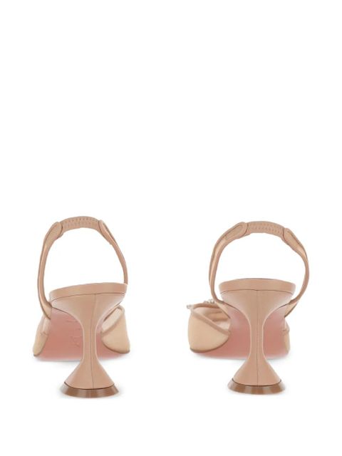 Amina Muaddi brooch-embellishment sling pumps - Neutrals