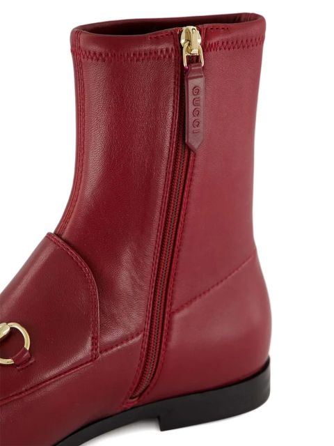 Gucci Jordaam horsebit leather boots - Red