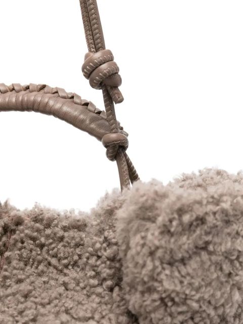 Hereu braided-handle tote bag - Grey