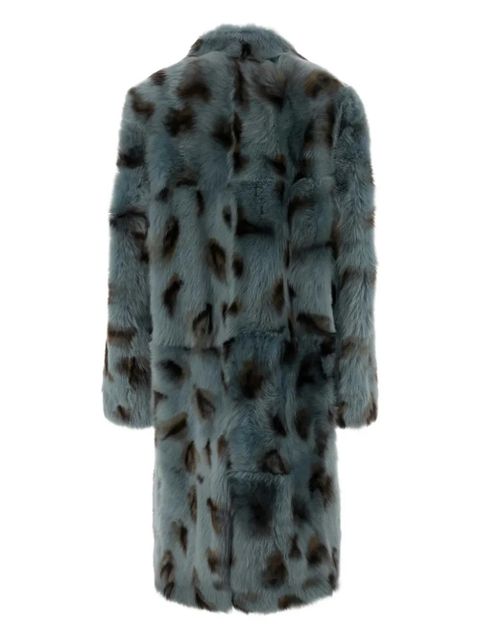 Jil Sander leopard-print shearling coat - Blue - zdjęcie produktu nr 2