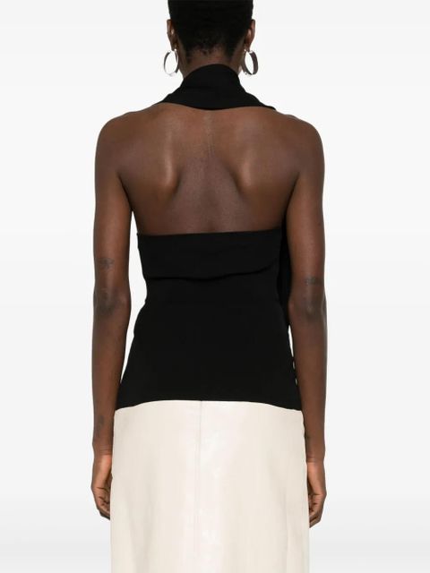FENDI halterneck knitted top - Black