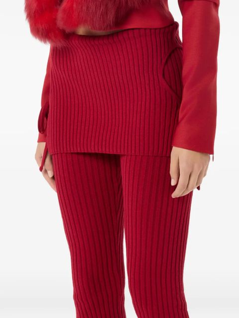 Blumarine cut-out ribbed-knit leggings - Red