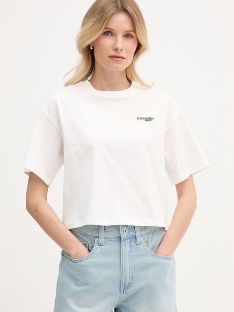 Lacoste crop top damski bawełniany - zdjęcie produktu nr 1