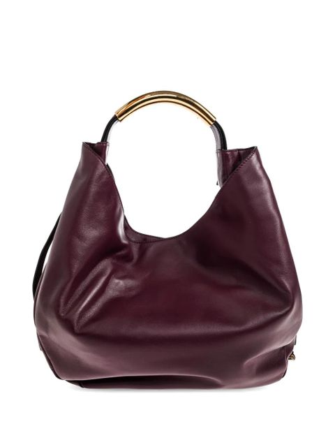 Moschino Handle Me logo-plaque tote bag - Red