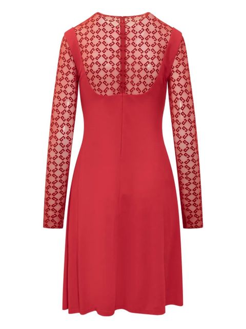 Givenchy monogram-pattern midi dress - Red