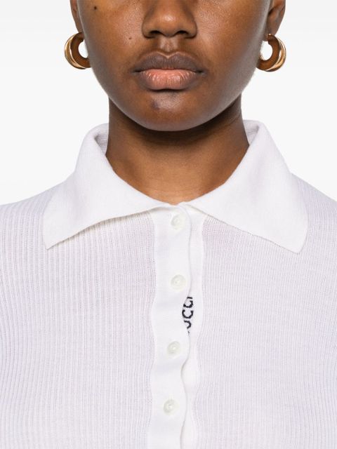 Gucci Web-stripe polo top - White