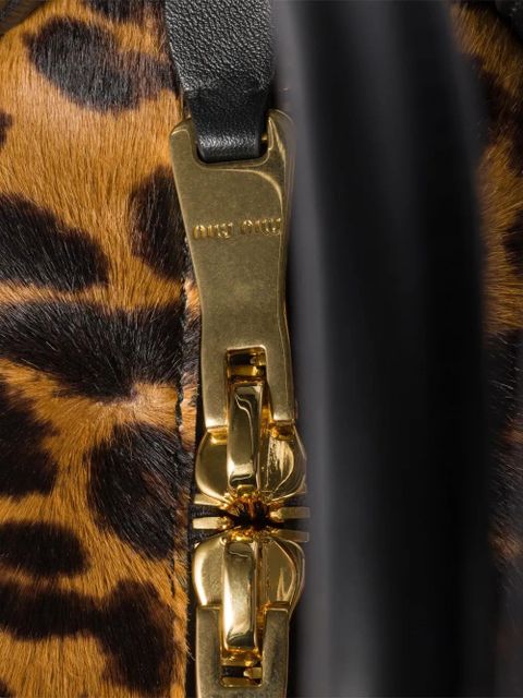 Miu Miu Beau animal-print tote bag - Brown
