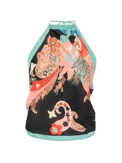ETRO halterneck printed top - Black - zdjęcie produktu nr 1