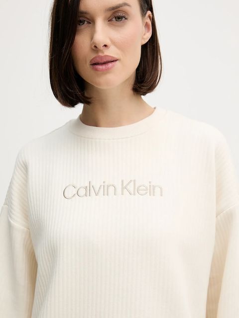 Calvin Klein Underwear bluza damska kolor beżowy z aplikacją LV00QS7541