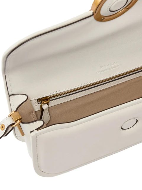 PINKO small Love bird-ring chain cross body bag - White