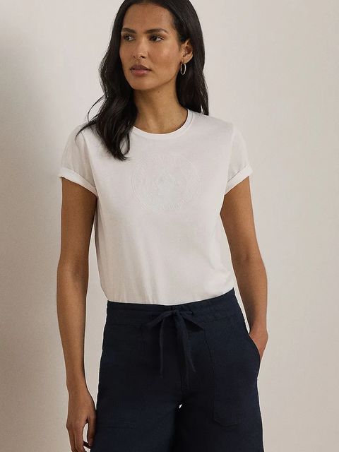 Lauren Ralph Lauren T-shirt basic damski bawełniany - zdjęcie produktu nr 1