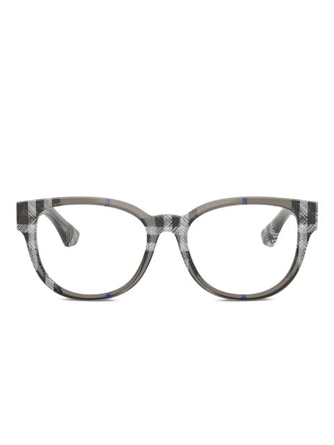 Burberry Eyewear check-pattern round glasses - Grey