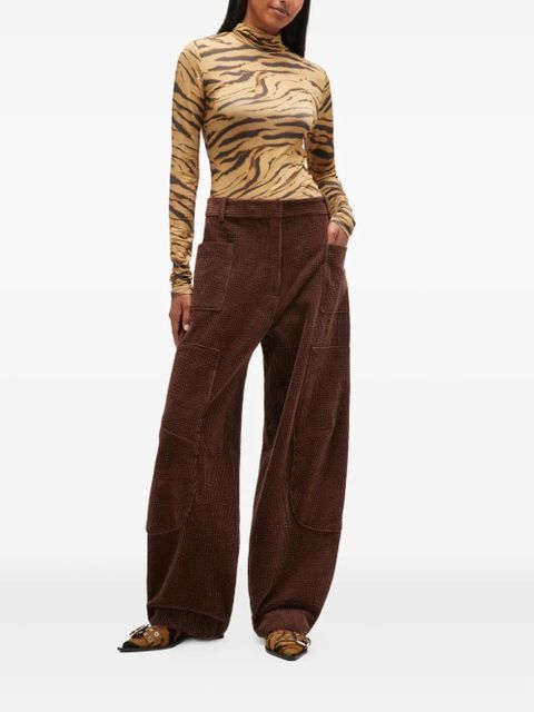 GANNI corduroy pocket trousers - Brown
