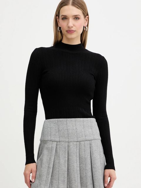 Twinset sweter damski kolor czarny lekki z półgolfem 252TT3221 - zdjęcie produktu nr 1