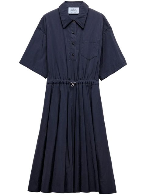 Prada pongé short-sleeve midi dress - Blue - zdjęcie produktu nr 1