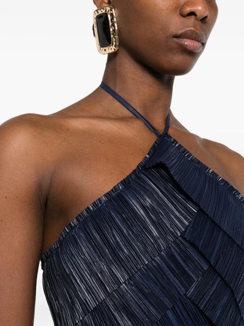 Cult Gaia Patrizia halter-neck pleated midi dress - Blue