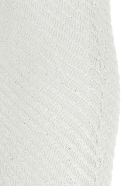 PINKO mesh V-neck miraggio dress - White