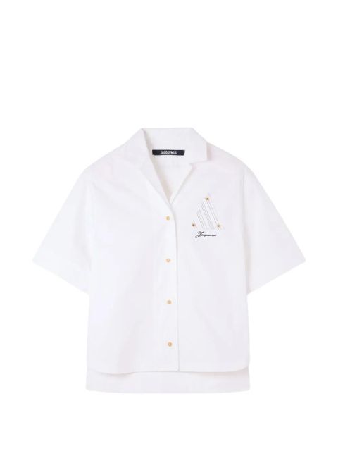 Jacquemus embroidered-logo short-sleeved shirt - White - zdjęcie produktu nr 1