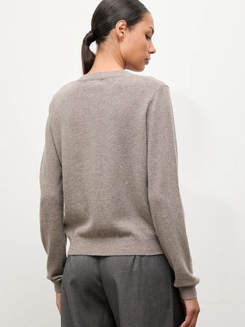 Answear.LAB kardigan z wełny merino z apaszką damski kolor brązowy lekki