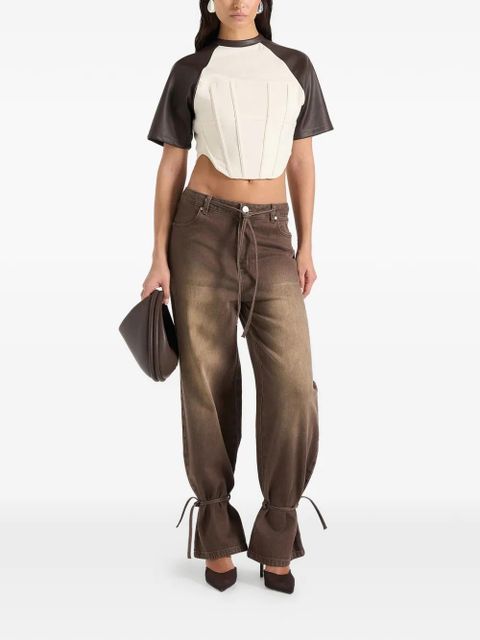 Manière De Voir Faye tie-waist wide-leg jeans - Brown - zdjęcie produktu nr 2