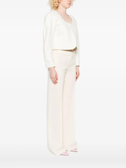 Jacquemus cropped tweed jacket - White