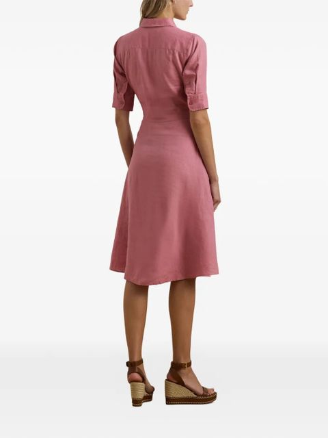 Lauren Ralph Lauren linen midi shirt dress - Pink
