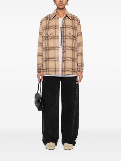 ISABEL MARANT Faxona checked shirt jacket - Brown