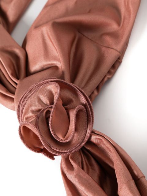 Magda Butrym floral-appliqué one-shoulder bikini top - Pink