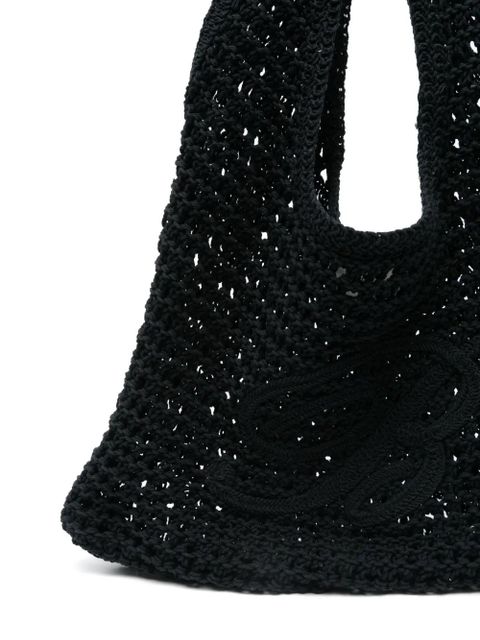 Blumarine logo-embroidered shoulder bag - Black